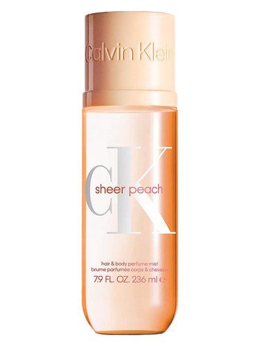 Frasco de Sheer Peach Body Mist, de Calvin Klein
