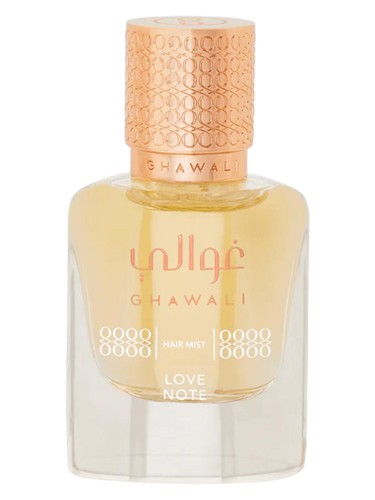 Frasco de Love Note Hair Mist, de Ghawali