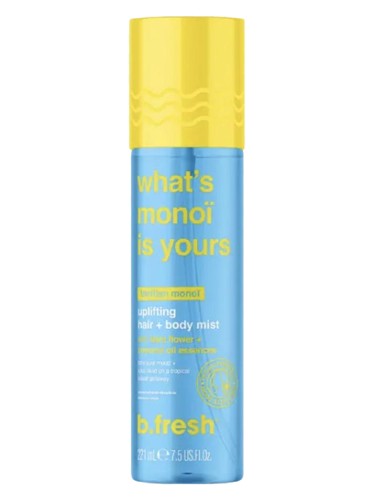 Frasco de what's monoï is yours uplifting hair + body mist, de b.fresh