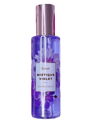 Frasco de Mystique Violet Body Mist, de Bonatti