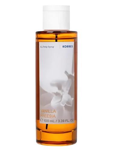 Frasco de Vanilla Freesia Body Mist, de Korres