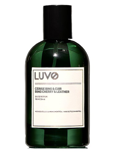 Frasco de Bing Cherry & Leather, de LUVO Fragrances