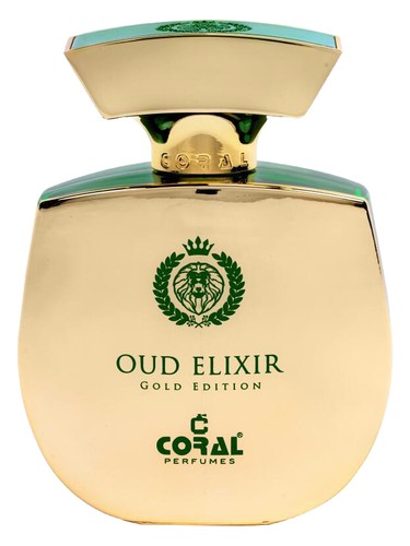 Frasco de Oud Elixir Gold Edition, de Coral Perfumes
