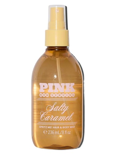 Frasco de Salty Caramel Hair and Body Mist, de Victoria's Secret