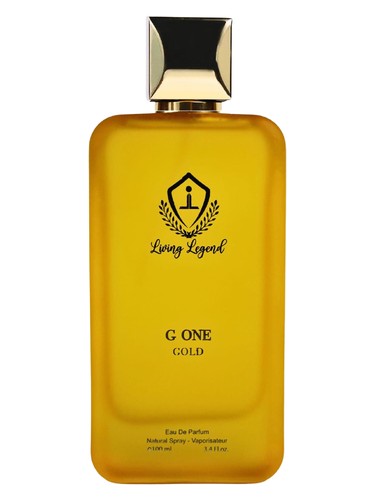 Frasco de Living Legend G One Gold, de Bellissimo Perfumes