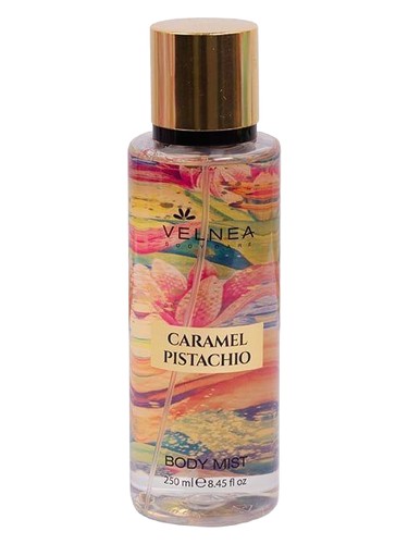 Frasco de Caramel Pistachio Body Mist, de Velnea