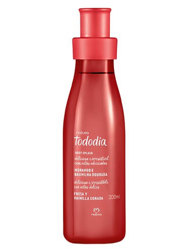 Frasco de Morango e Baunilha Dourada, de Natura