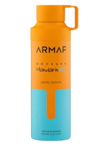 Frasco de Odyssey Mandarin Sky Body Mist, de Armaf