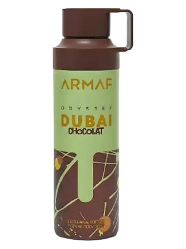 Frasco de Odyssey Dubai Chocolat Body Mist, de Armaf