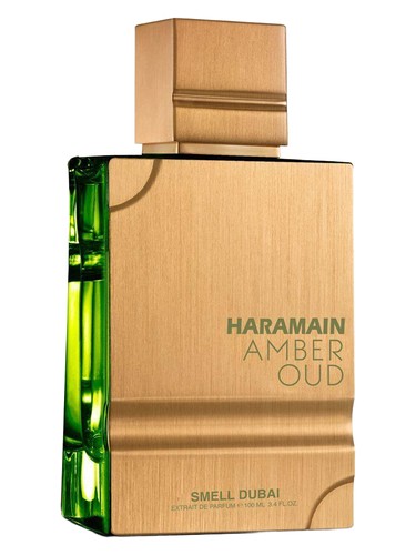 Frasco de Amber Oud Smell Dubai, de Al Haramain Perfumes