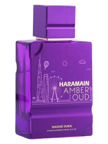 Frasco de Amber Oud Imagine Dubai, de Al Haramain Perfumes