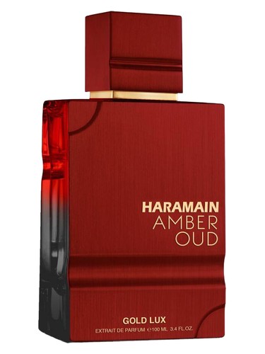 Frasco de Amber Oud Gold Lux, de Al Haramain Perfumes