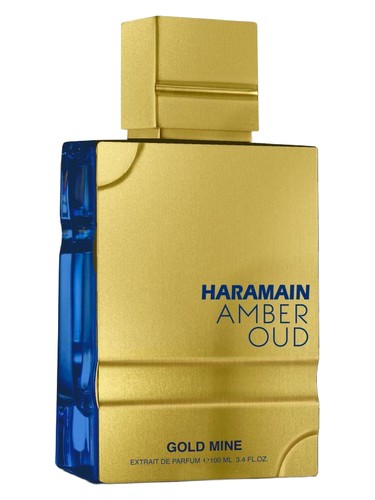 Frasco de Amber Oud Gold Mine, de Al Haramain Perfumes