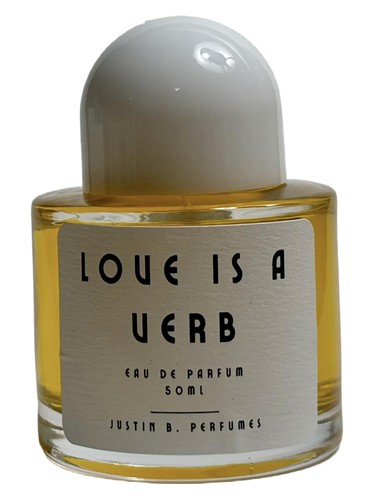 Frasco de Love Is a Verb, de Justin B. Perfumes