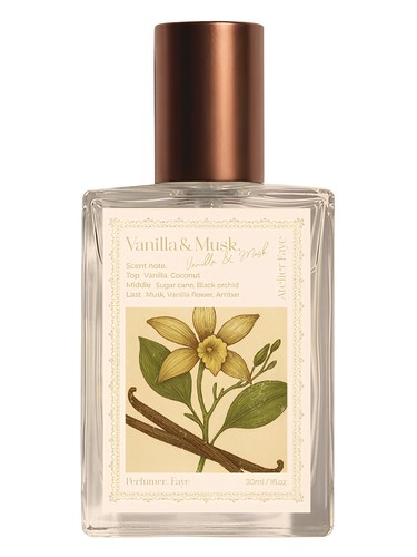 Frasco de Vanilla & Musk, de Atelier Faye
