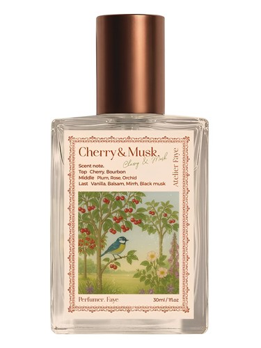 Frasco de Cherry & Musk, de Atelier Faye