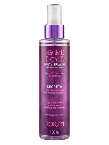 Frasco de Femme Fatale Secreta, de Porán Cosméticos