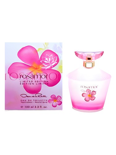 Frasco de Rosamor Island Flowers, de Oscar de la Renta