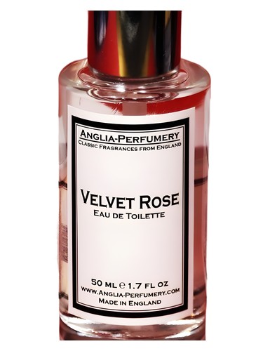 Frasco de Velvet Rose, de Anglia Perfumery