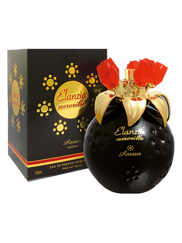 Frasco de Elanzia Merveille Amour Black Intense, de Elanzia