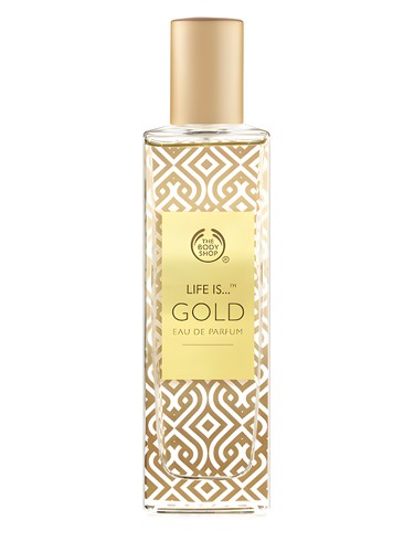Frasco de Life is Gold, de The Body Shop
