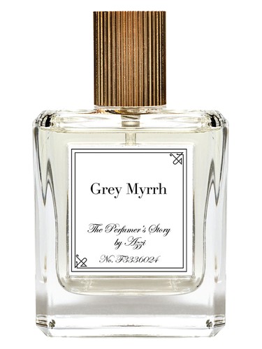 Frasco de Grey Myrrh, de The Perfumer's Story by Azzi