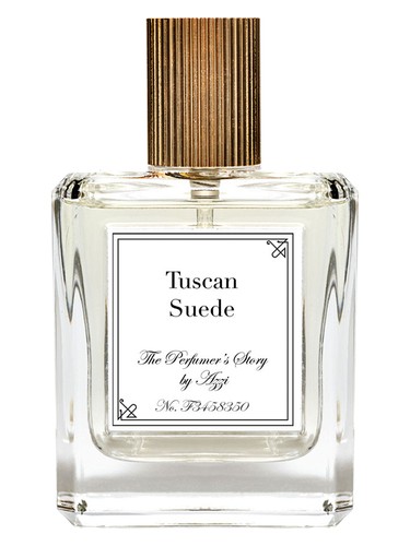 Frasco de Tuscan Suede, de The Perfumer's Story by Azzi