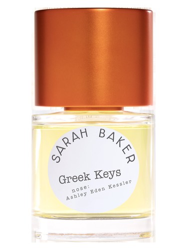 Frasco de Greek Keys — Sarah Baker Perfumes