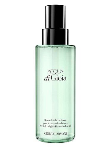 Frasco de Acqua di Gioia Hair & Body Mist, de Giorgio Armani