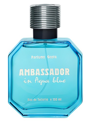 Frasco de Ambassador in Aqua Blue, de Parfums Genty