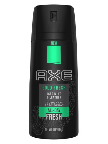 Frasco de Gold Fresh Iced Mint and Leather, de AXE