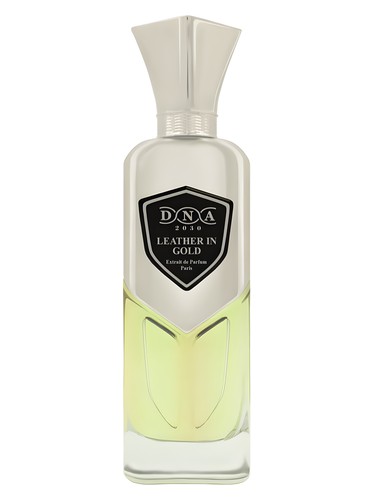 Frasco de Leather in Gold, de Sir Parfumer DNA 2030