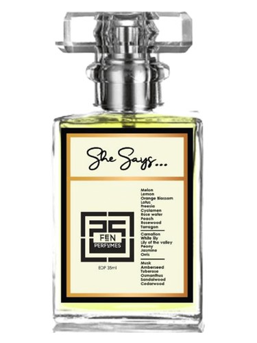 Frasco de She Says, de FEN Perfumes