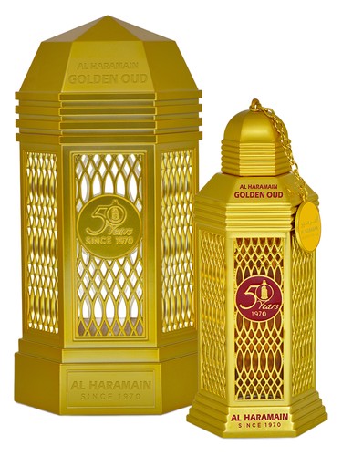 Frasco de 50 Years Golden Oudh — Al Haramain Perfumes