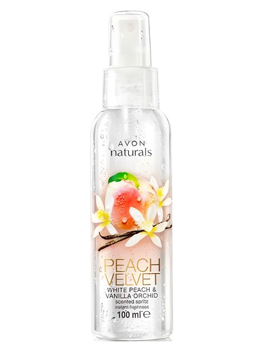 Frasco de White Peach & Vanilla Orchid, de Avon