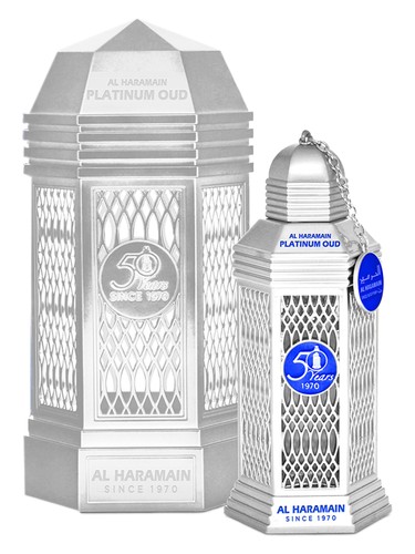 Frasco de 50 Years Platinum Oud — Al Haramain Perfumes