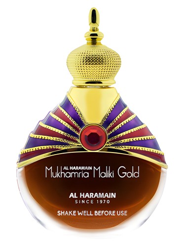 Frasco de Mukhamria Maliki Gold, de Al Haramain Perfumes