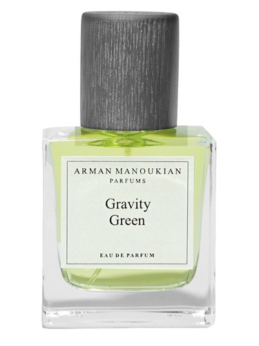 Frasco de Gravity Green, de Arman Manoukian Parfums