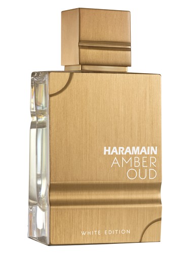Frasco de Amber Oud White Edition, de Al Haramain Perfumes