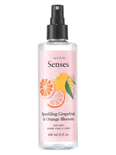 Frasco de Senses Sparkling Grapefruit & Orange Blossom, de Avon