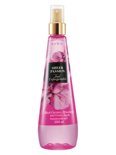 Frasco de Sheer Passion Just Unforgettable, de Avon