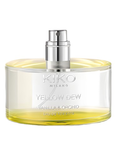 Frasco de Yellow Dew Vanilla & Orchid, de Kiko Milano