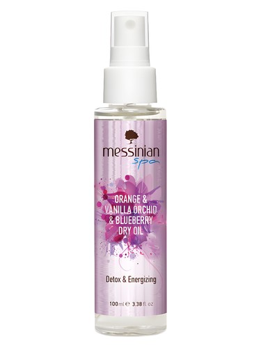 Frasco de Orange, Vanilla Orchid & Blueberry Oil, de Messinian SPA