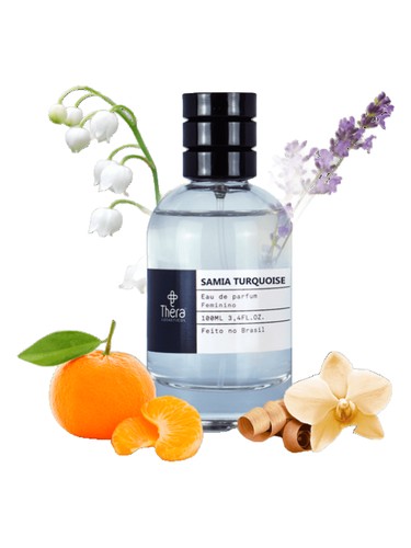 Frasco de Samia Turquoise, de Thera Cosméticos