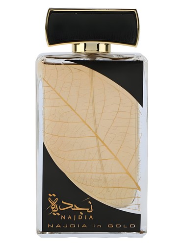 Frasco de Najdia in Gold, de Lattafa Perfumes