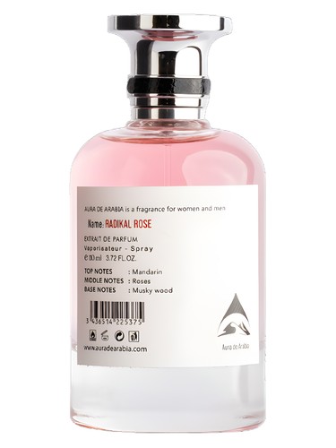 Frasco de Radikal Rose, de Aura de Arabia