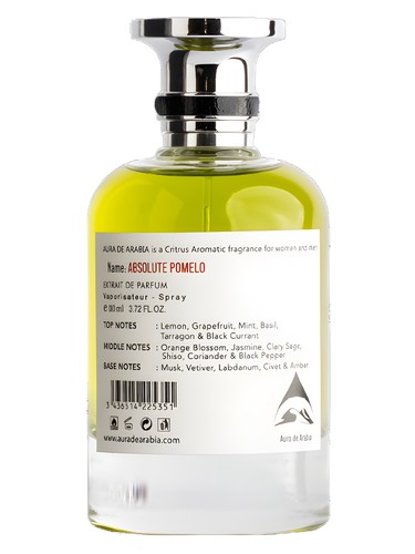 Frasco de Absolute Pomelo, de Aura de Arabia