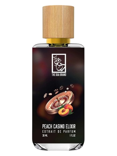 Frasco de Peach Casino Elixir, de The Dua Brand