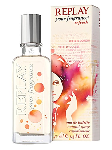 Frasco de Replay Your Fragrance! Refresh for Her, de Replay