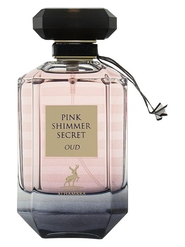 Frasco de Pink Shimmer Secret Oud, de Maison Alhambra